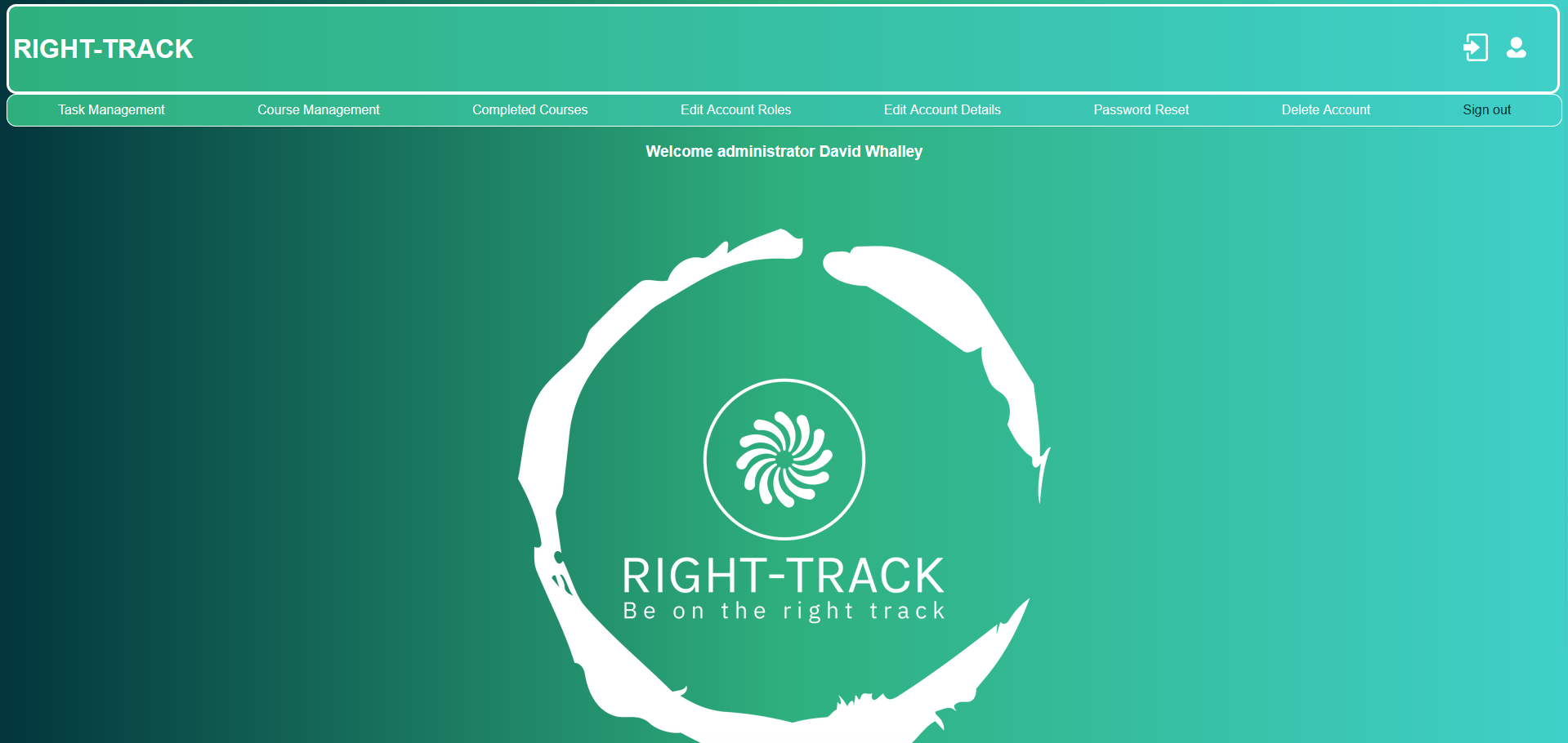 A screenshot of the right-track dashboard